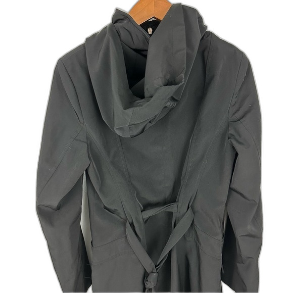 Calvin Klein Black Trenchcoat With Detachable Hood Size Medium - Picture 11 of 16